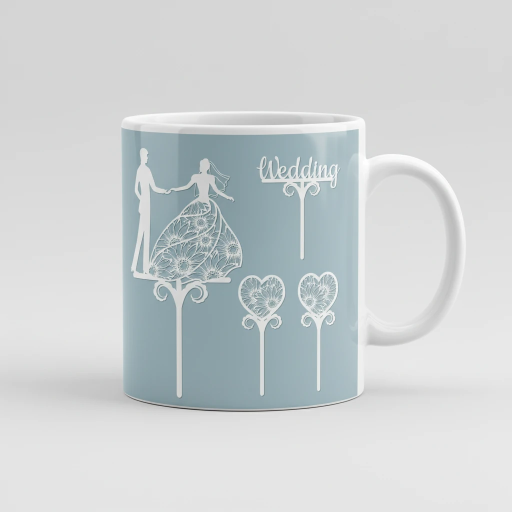 ماگ عاشقانه طرح (گل قلبی)